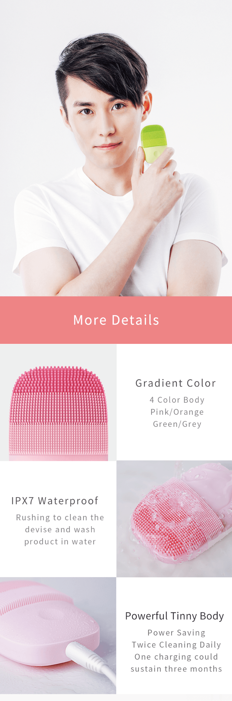 [inFace品牌旗艦店]inFace聲波潔面儀- 橙色 1pc