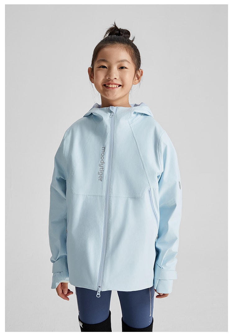 【中国直邮】moodytiger儿童梭织户外外套 冰沁蓝 130cm