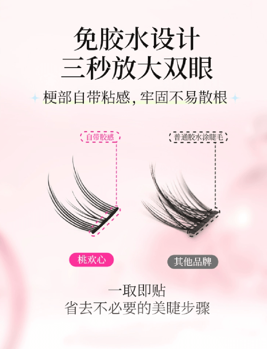 【中國直郵】FOXTAIL 桃歡心 免膠假睫毛 自然靈動 分段式新手睫毛 - 小貓耳 1盒丨*預計到達時間3-4週
