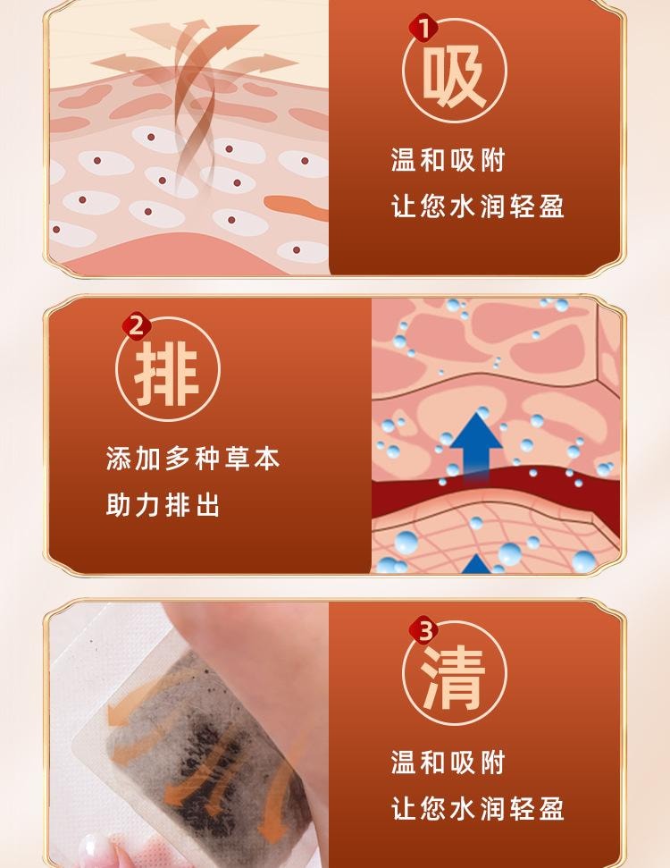 【中國直郵】 親太太 八珍足貼去濕艾草足底貼同仁 一盒八珍足貼【30貼裝】