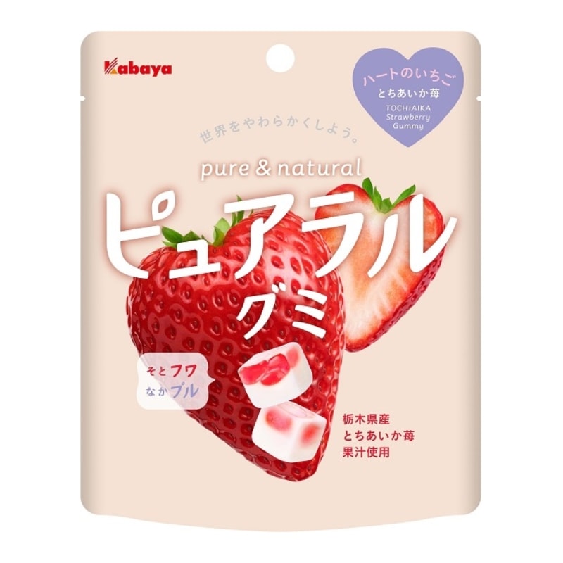 【日本直邮】日本KABAYA 期限限定 软糖与棉花糖的结合 草莓果汁夹心软糖 58g