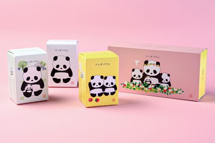 【日本直邮】日本INS人气名菓 熊猫亲子形年轮蛋糕点心礼盒装3个装