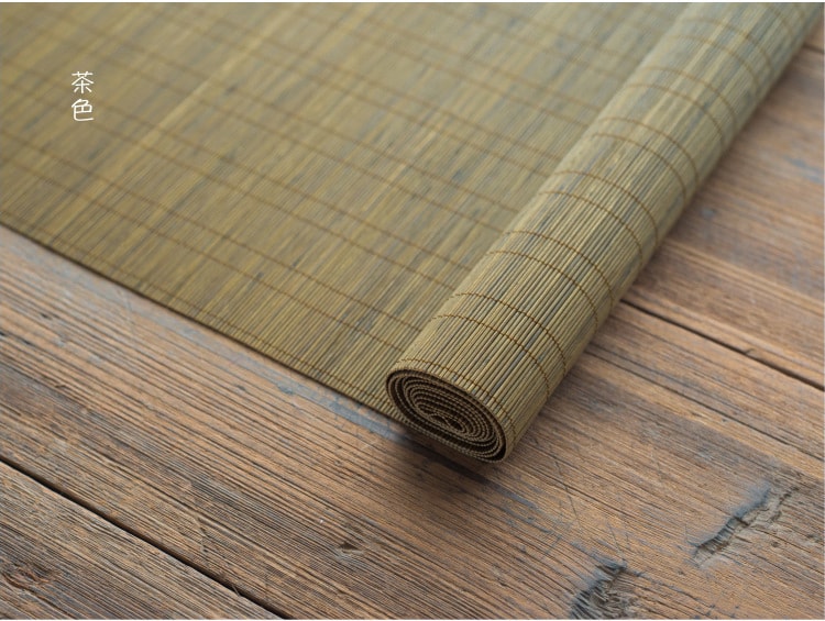 Tea mat bamboo tea ceremony accessories tea table handmade super thin bamboo silk Zen Japanese Blue 2m