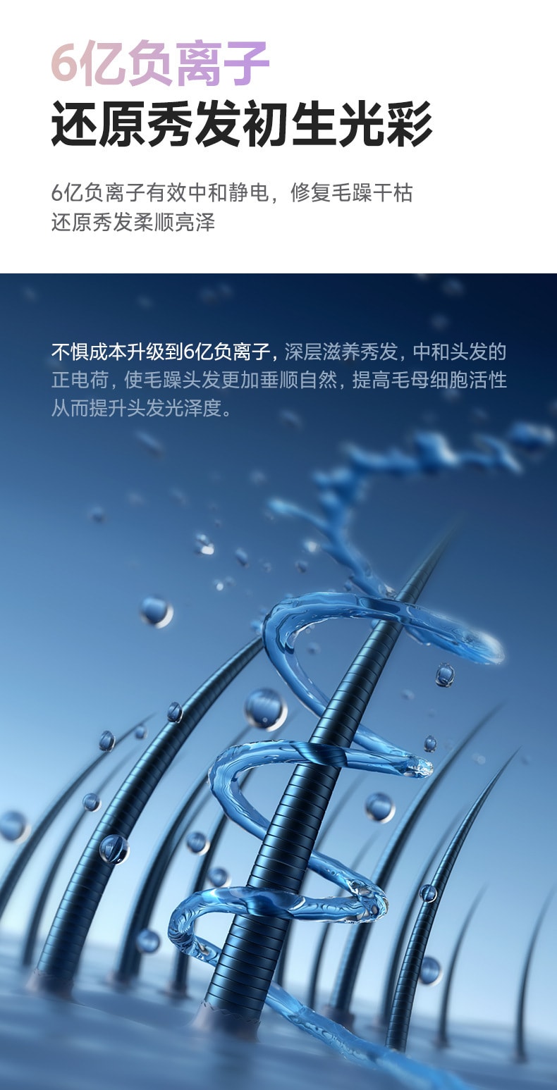 【中国直邮】VTT  110V美规高速吹风机大风力吹风筒电吹风家用负离子吹风机  灰色