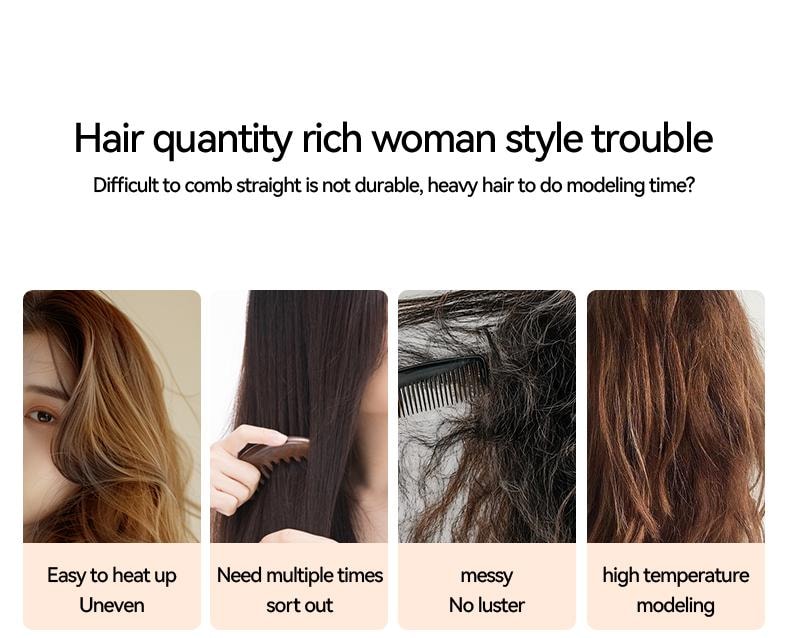 金米 直板夾 捲髮棒 持久電梳子 不傷髮 家用小型直髮梳 KD680C 1台