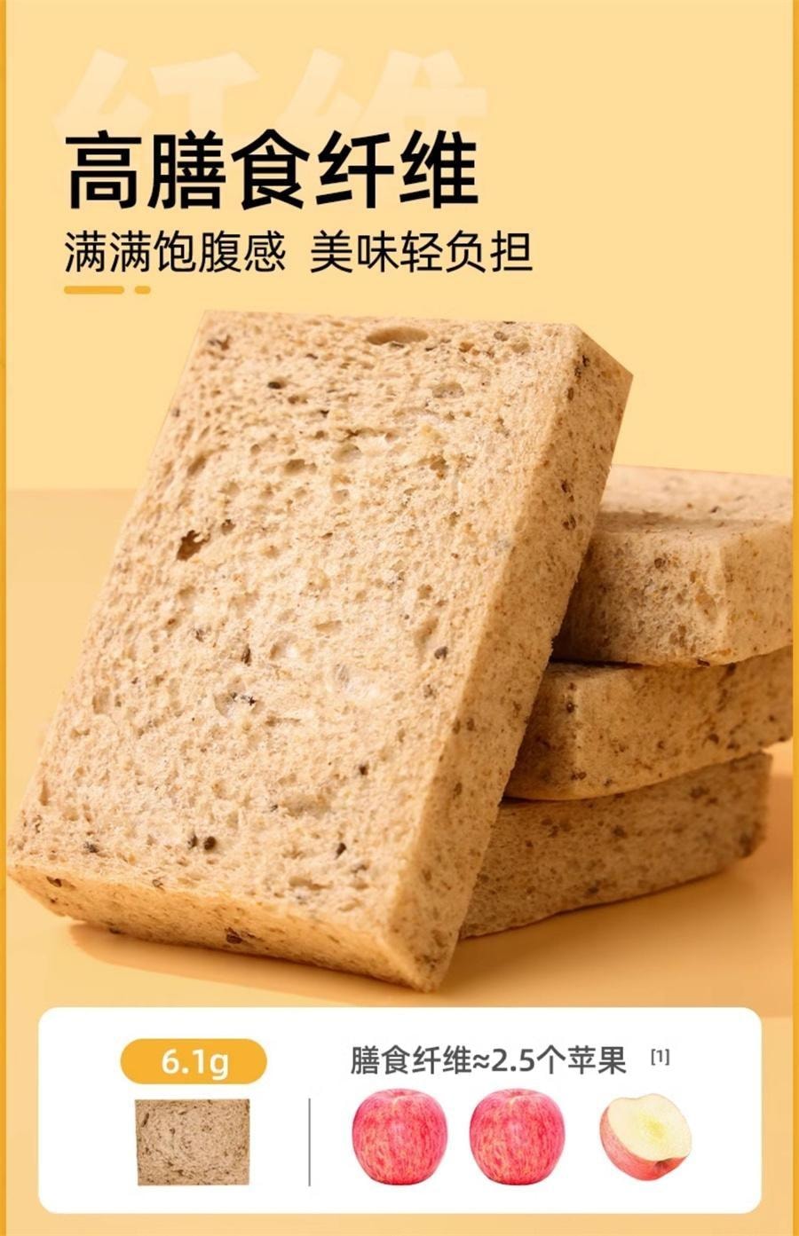 【中國直郵】 暴肌獨角獸 奇亞籽全麥無邊吐司 220g*1箱 無邊吐司全麥麵包0低脂肪卡減奇亞籽熱量早期餐