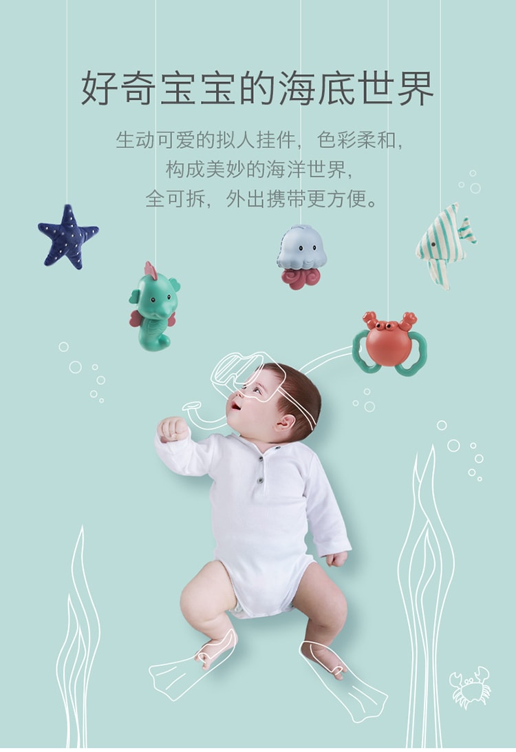 【中國直郵】BC BABYCARE 4合1嬰兒遊戲健身房 附3種音樂模式調整 遊戲墊嬰兒 LED燈俯臥墊 莫拉諾螃蟹