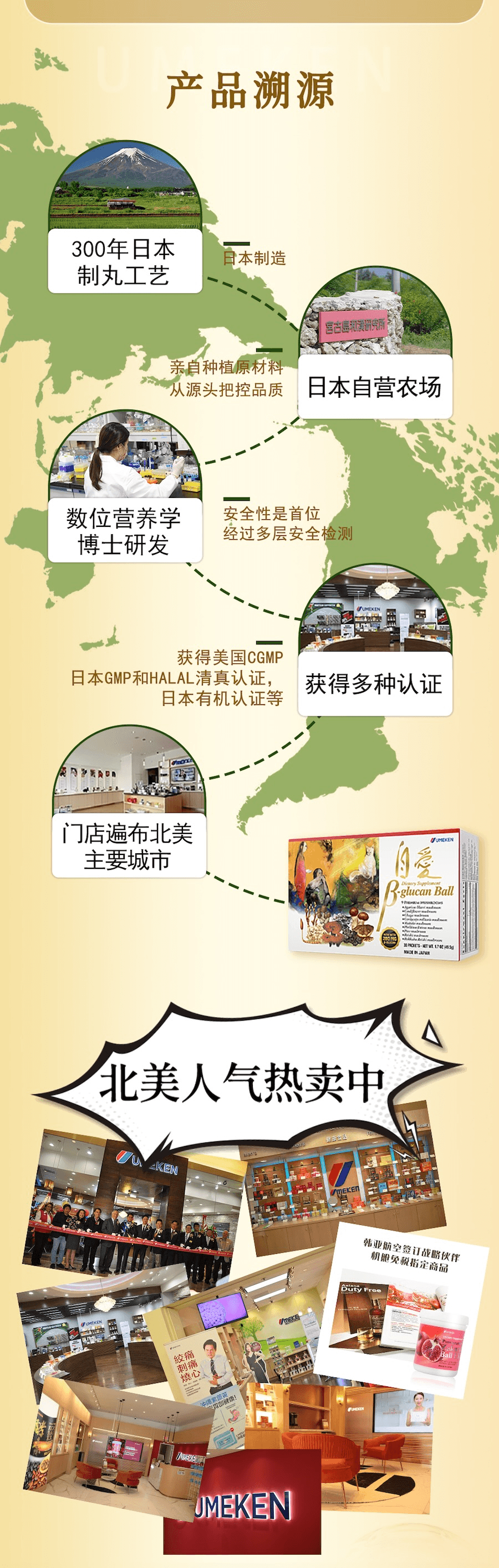 【日本產】UMEKEN 自爱 β-葡聚糖 【新升级】葡聚糖含量高达280mg 30包【高含量β-葡聚糖+9种珍稀菌菇日常提升免疫力不生病】【灵芝 鹿角灵芝 冬虫夏草 姬松茸 舞茸 绣球菇 白桦茸 桑黄蘑菇 白桦茸】