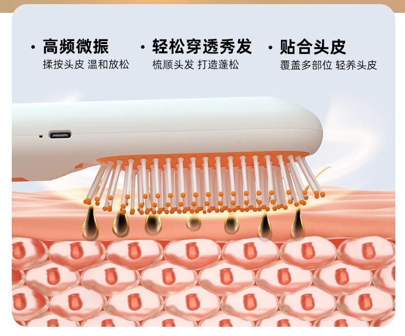  和正 【輪滑世界冠軍郭丹代言品牌】 HEZHENG 精油霧化按摩梳 橘色 1件