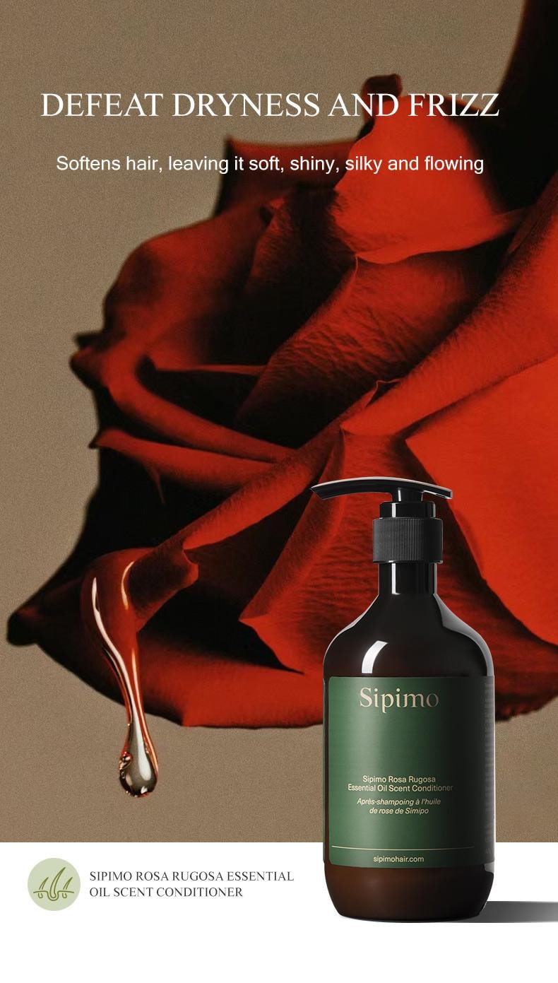 Sipimo詩碧曼 玫瑰精油潤髮乳 柔軟亮澤 改善毛躁 玫瑰香氣長久縈繞 沙發自然捲一鍵柔順 摩洛哥堅果油亮澤 熱保護防損傷 玫瑰香氛持久 460ml