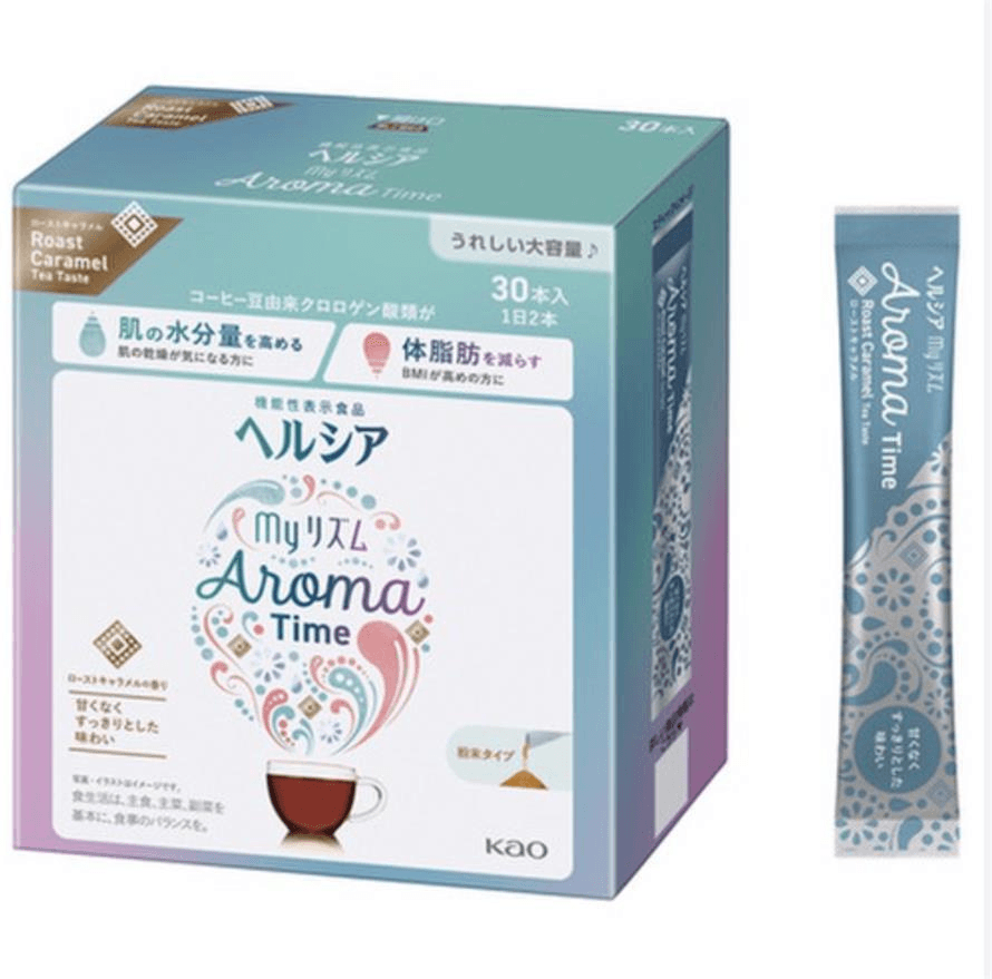 【日本直郵】花王健康咖啡含有綠原酸的咖啡飲料可緩解肌膚乾燥減少體內脂肪焦糖味30包/盒