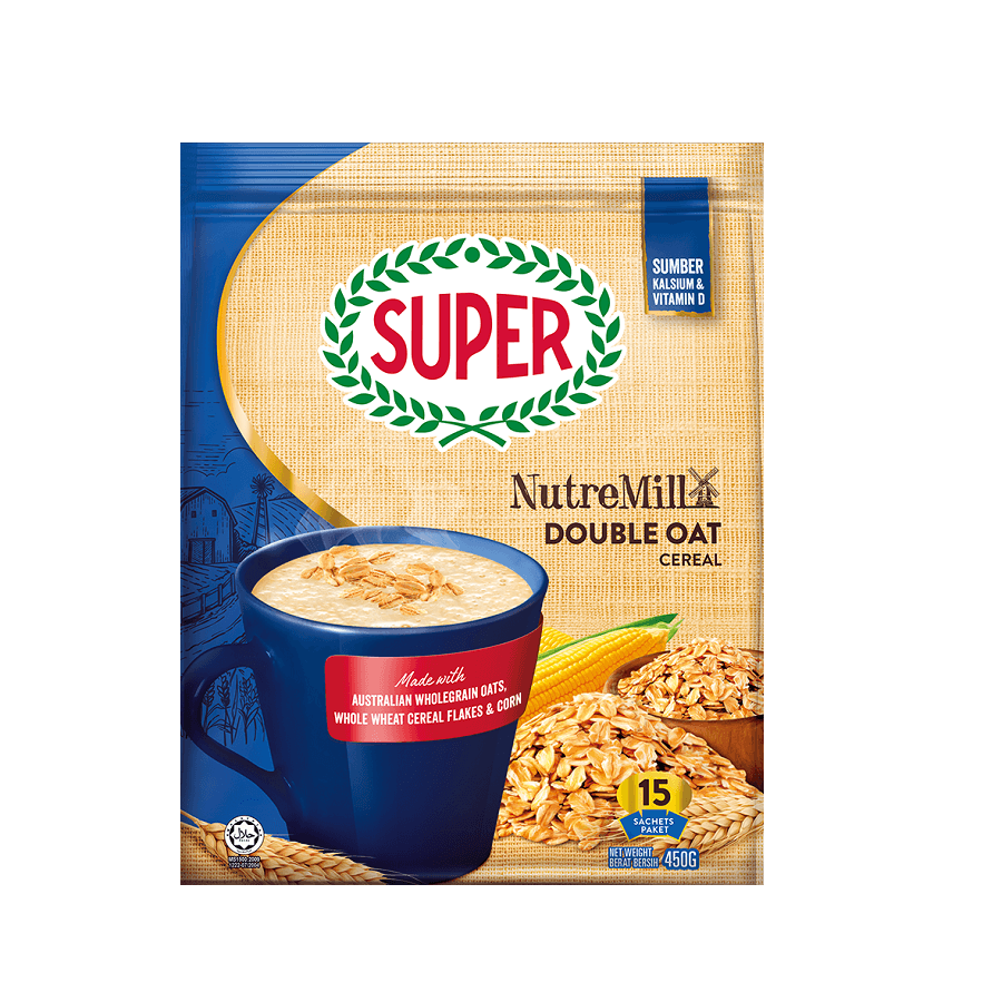 【马来西亚直邮】马来西亚 SUPER 超级 NutreMill双燕麦速溶谷物饮料 450g