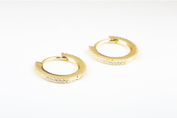 Sterling Silver Little Gold Circle Earrings