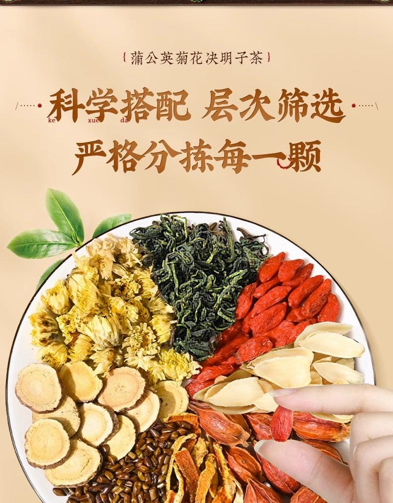 【中國直郵】 北京同仁堂 蒲公英梔子百合菊花茶160g 呵護心肝 降火補氣