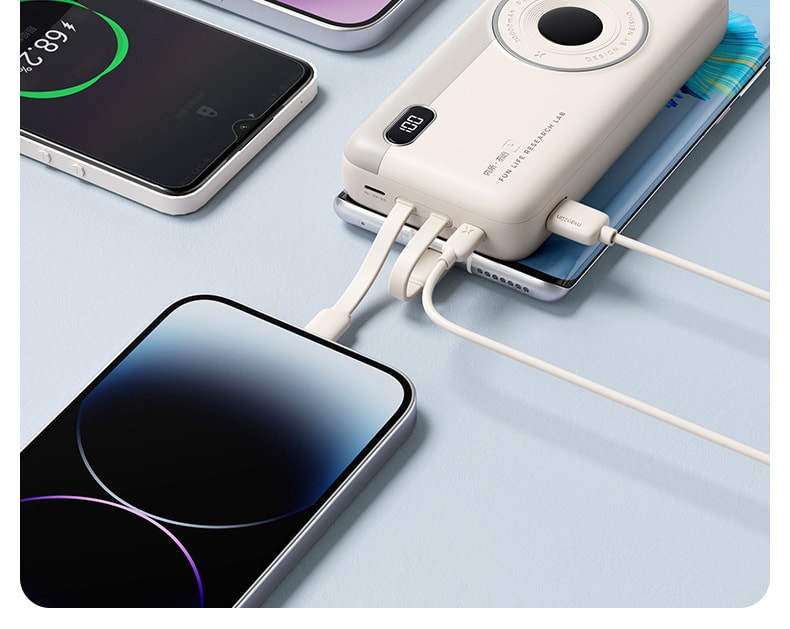 中国直送】No Heart 20000mAh モバイルバッテリー 15W 急速充電 Apple と Huawei に適したケーブル付属 ドリームブルー  - Yami