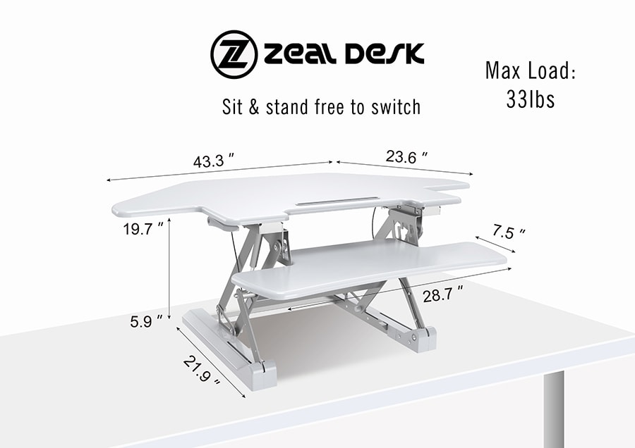 ZEAL DESK 转角空间升降桌 - 白色