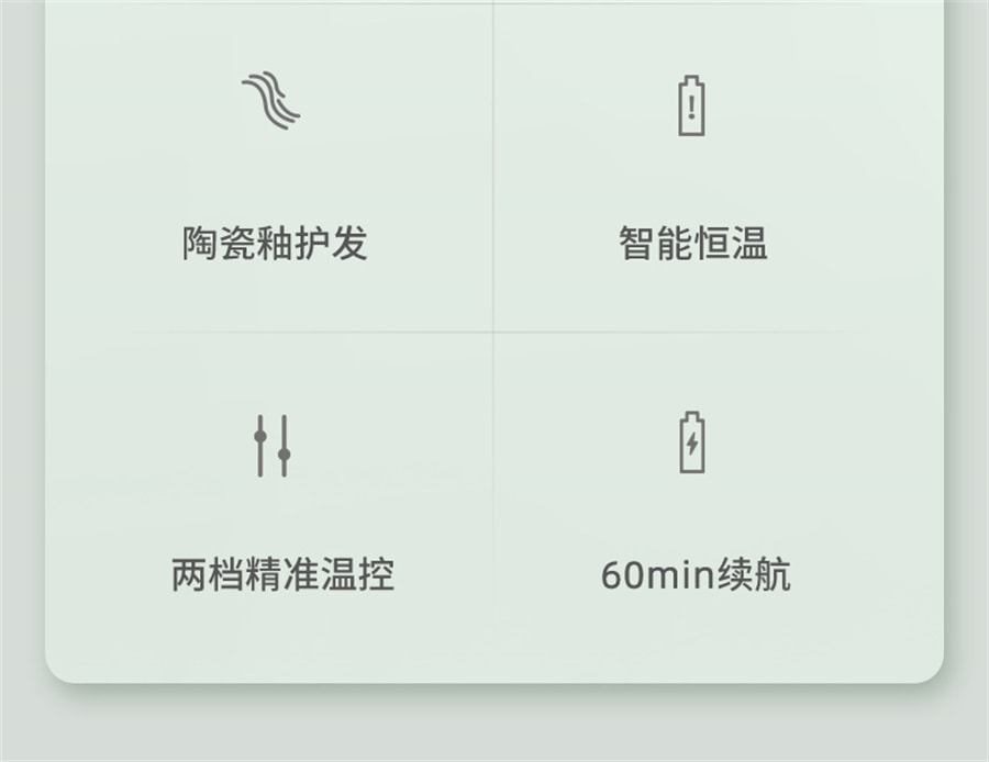 【中國直郵】飛科 直髮梳家用造型梳子不傷髮便攜美髮梳智能無線捲髮棒懶人神器 綠色
