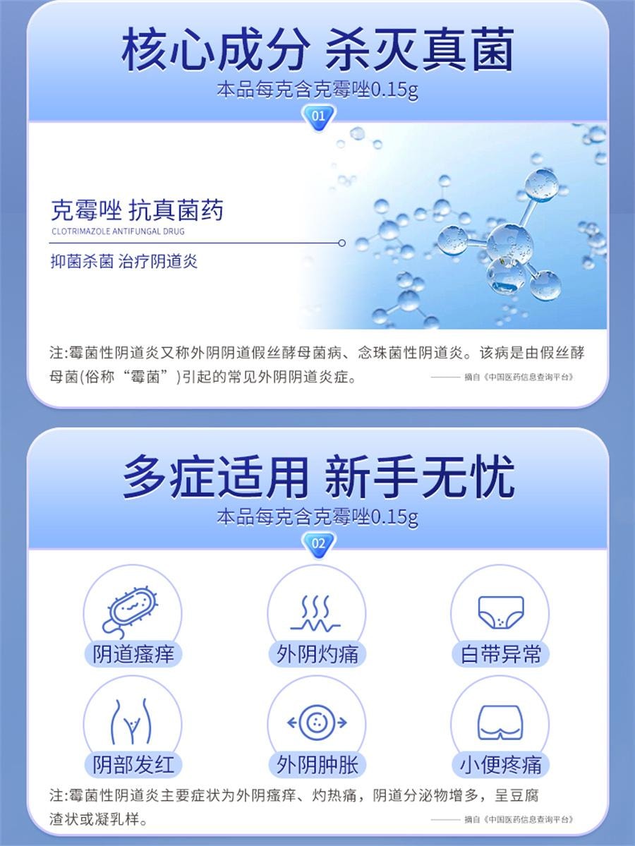 仁和 克霉乳膏 止癢軟膏陰道炎婦科外陰瘙癢專用 瘙癢、脫皮、紅腫,手癬、足癬、 20g /支*2