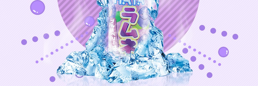 【超值裝】日本HATAKOSEN哈達 RAMUNE彈珠波子汽水 藍莓口味 200ml*6