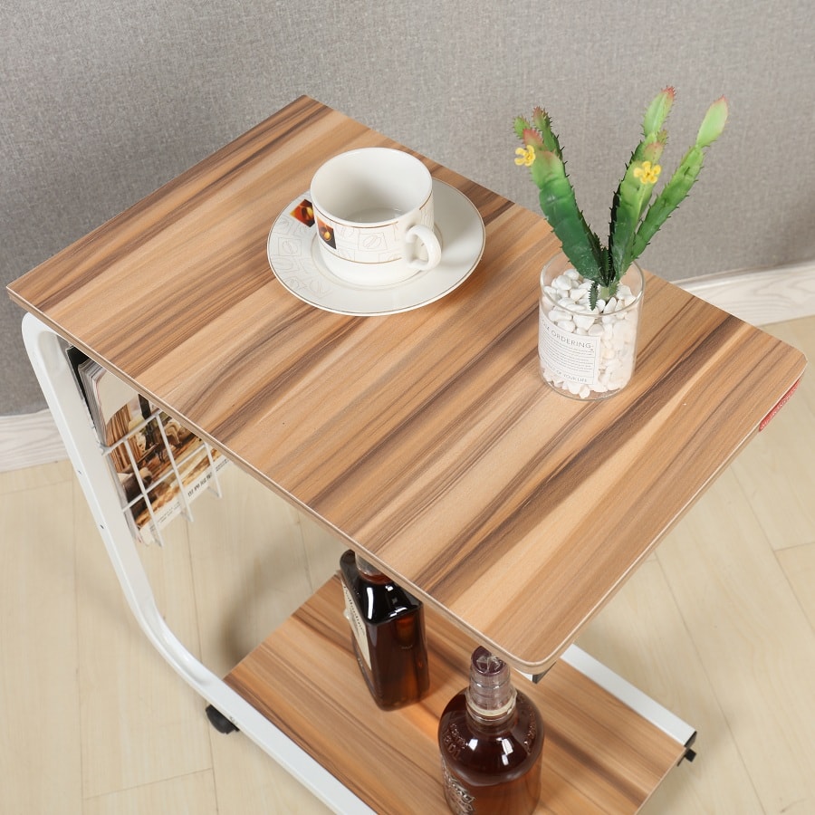 MR  IRONSTONE® Lap Table Laptop Computer Stand Desk Nesting Table Side Table Snack Table with Wheels Yellow