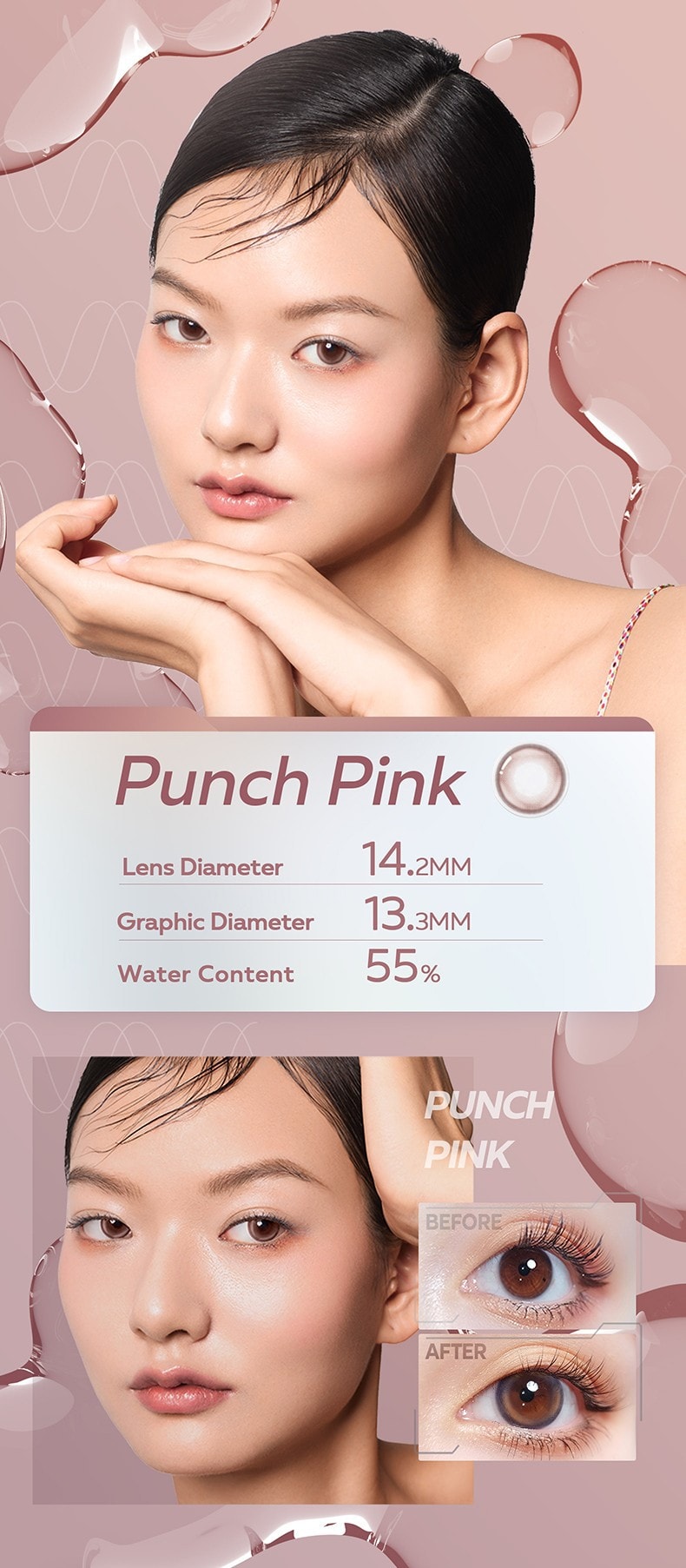 CoFANCY Color Contacts 1-Day Highlight Pro (10pcs) UV Block Punch Pink