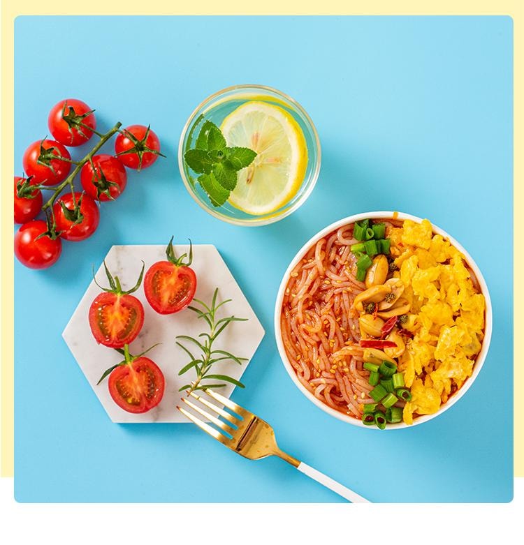 【中国直邮】 云山半 0脂肪魔芋粉丝即食魔芋面条番茄面桶装284g方便速食代餐夜宵米粉