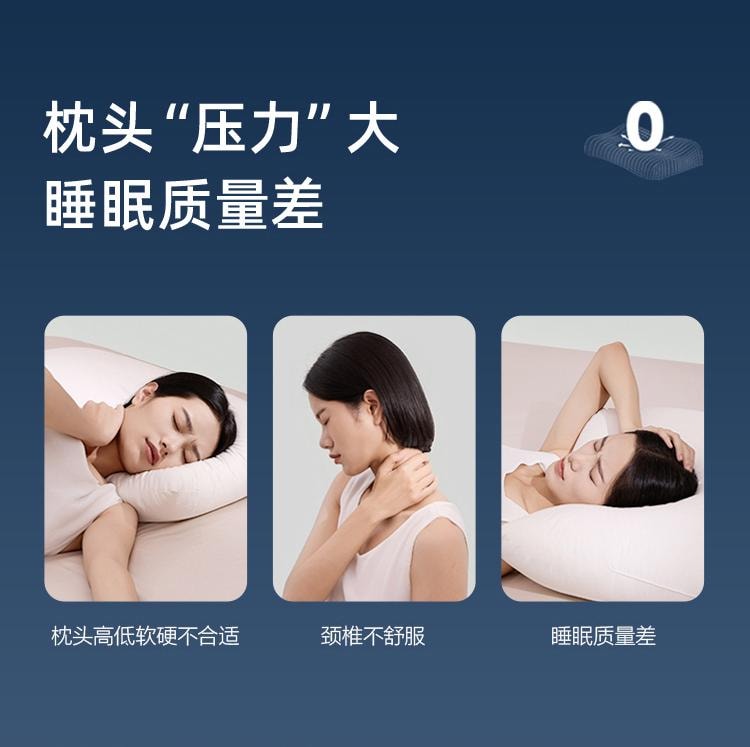【中国直邮】罗莱家纺 零压深睡枕护颈椎辅助睡眠A类枕芯礼盒装 粉色 枕高可调节9-10cm