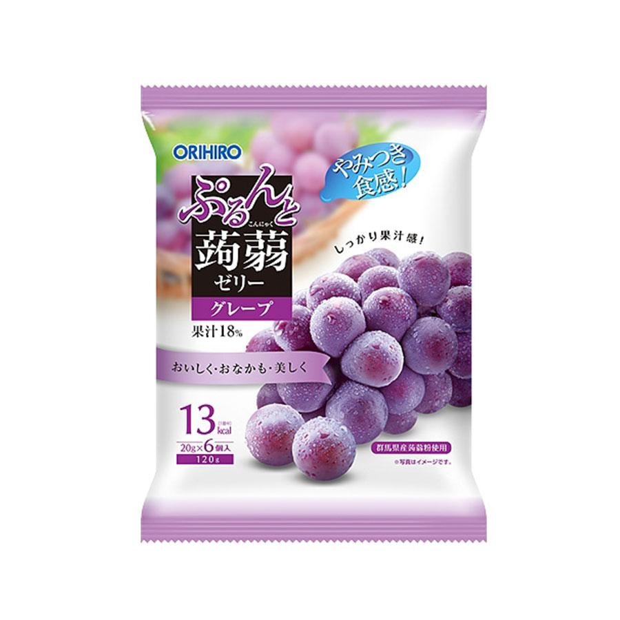 【日本直邮】 日本 ORIHIRO 大林至菓蒟蒻果冻葡萄味20g*6包/120g