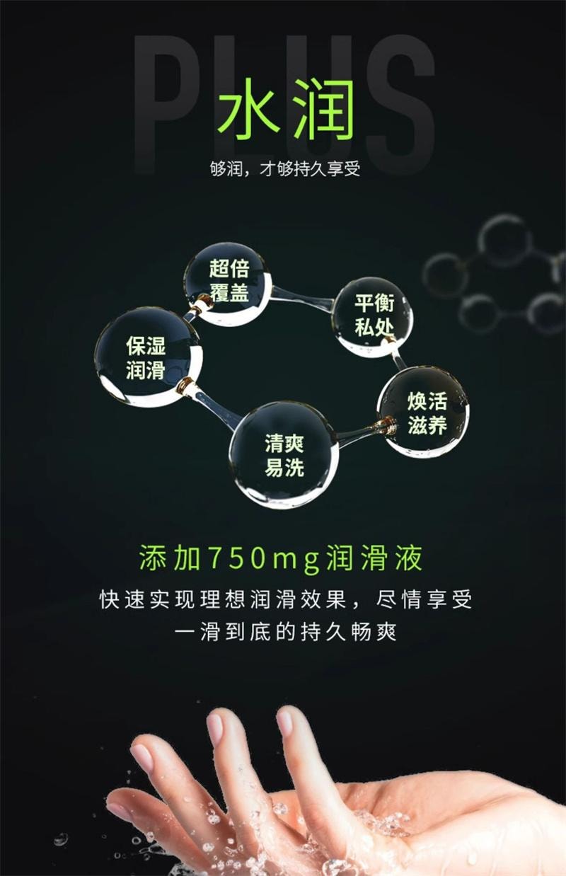 【中国直邮】 名流 玻尿酸超薄003大号玻尿酸避孕套10只装/盒 润滑裸入安全套大号55mm男用