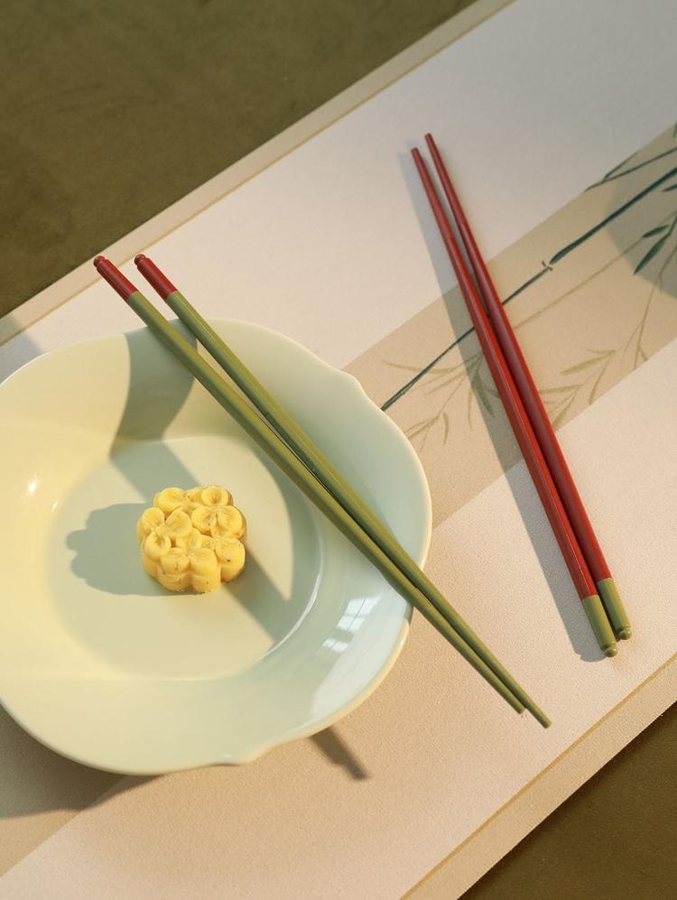 FaSoLa Life 宋式悬浮筷 雅韵青翠 4双礼盒装 PET抗菌银离子 中式国潮