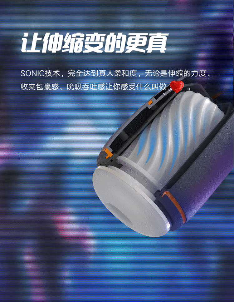 【中国直邮】EasyLive NO6三代 男用 加热吮吸电动便携伸缩飞机杯