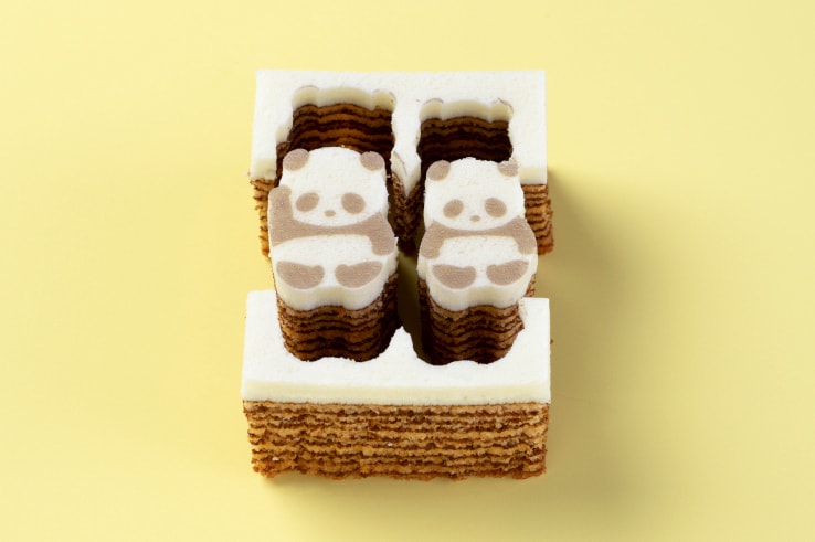 【日本直邮】日本INS人气名菓 熊猫亲子形年轮蛋糕点心礼盒装3个装