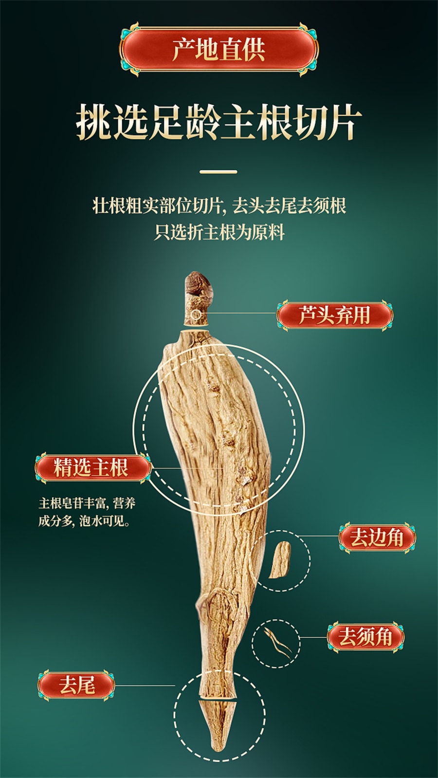 【中国直邮】南京同仁堂  西洋参片西洋参人参养生滋补营养补气养阴 清热生津  100g/罐