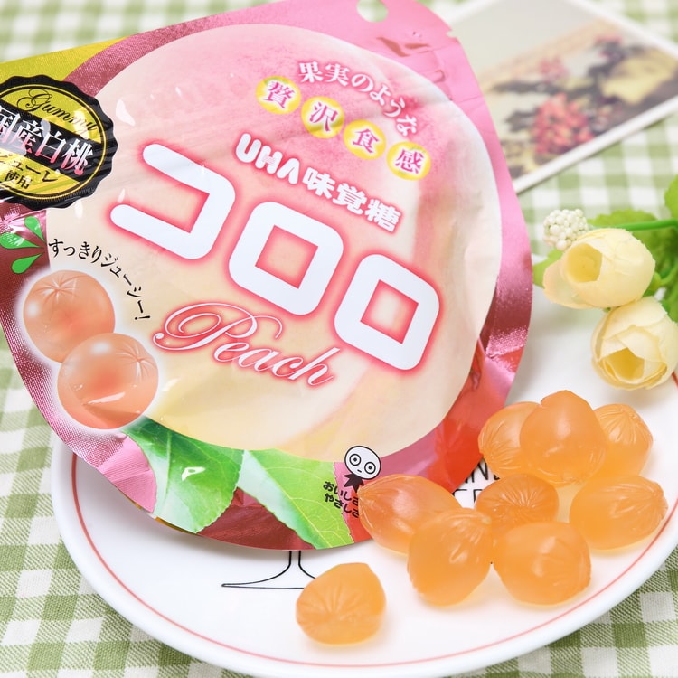 【日本直郵】DHL直效郵件3-5天到 UHA悠哈味覺糖 全天然果汁軟糖 夏季限定桃子口味 40g