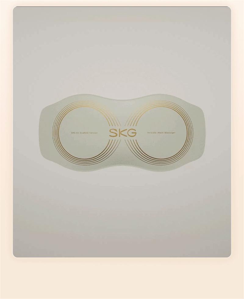 【中国直邮】  SKG 腰部按摩器K5二代护腰按摩腰部按摩仪热敷暖宫腰带脉冲  珍珠白 1个装