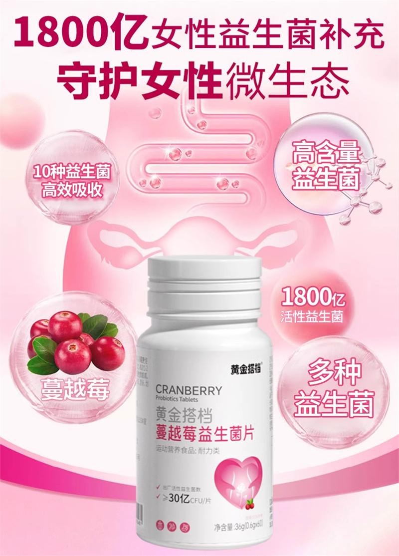 【中國直效郵件】 黃金搭檔 蔓越莓女性益生菌乳酸桿菌口服專用調理私處膠囊 36g