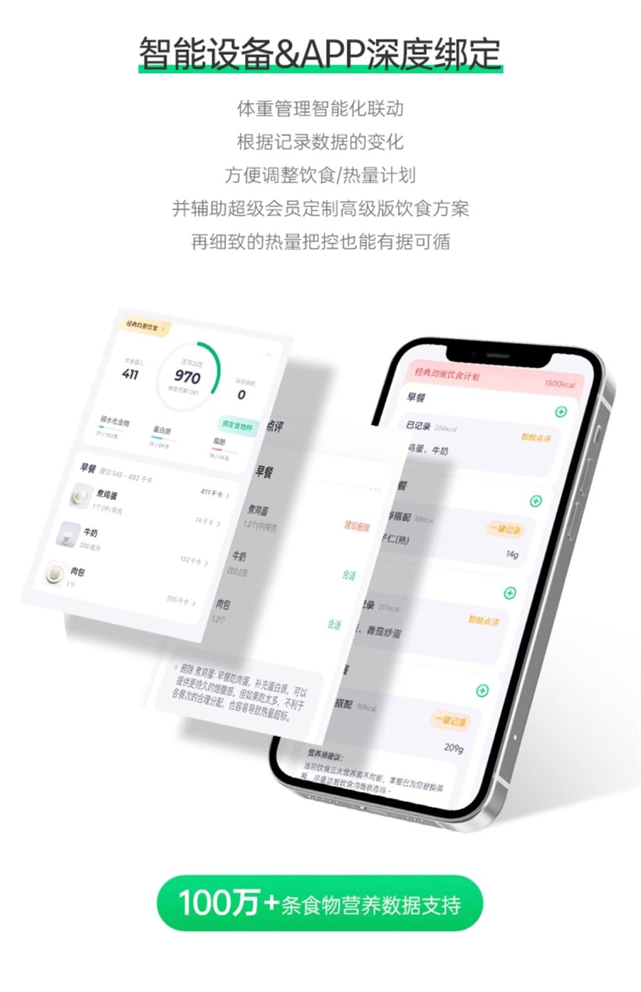 【中國直郵】 薄荷健康 智能體脂秤健身減脂期用體重計藍牙精準測量算脂肪宿舍家用 白色