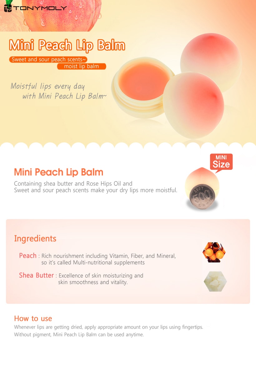 Mini Peach Lip Balm (Fruit) 7g
