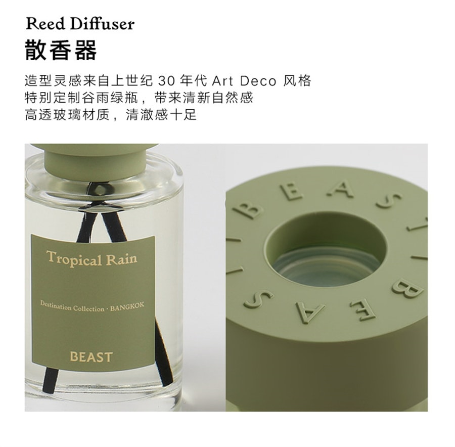 【中國直郵】 THEBEAST野獸派 龔俊同款 穀雨時節擴香香氛晶石香薰禮盒生日禮物 綠色
