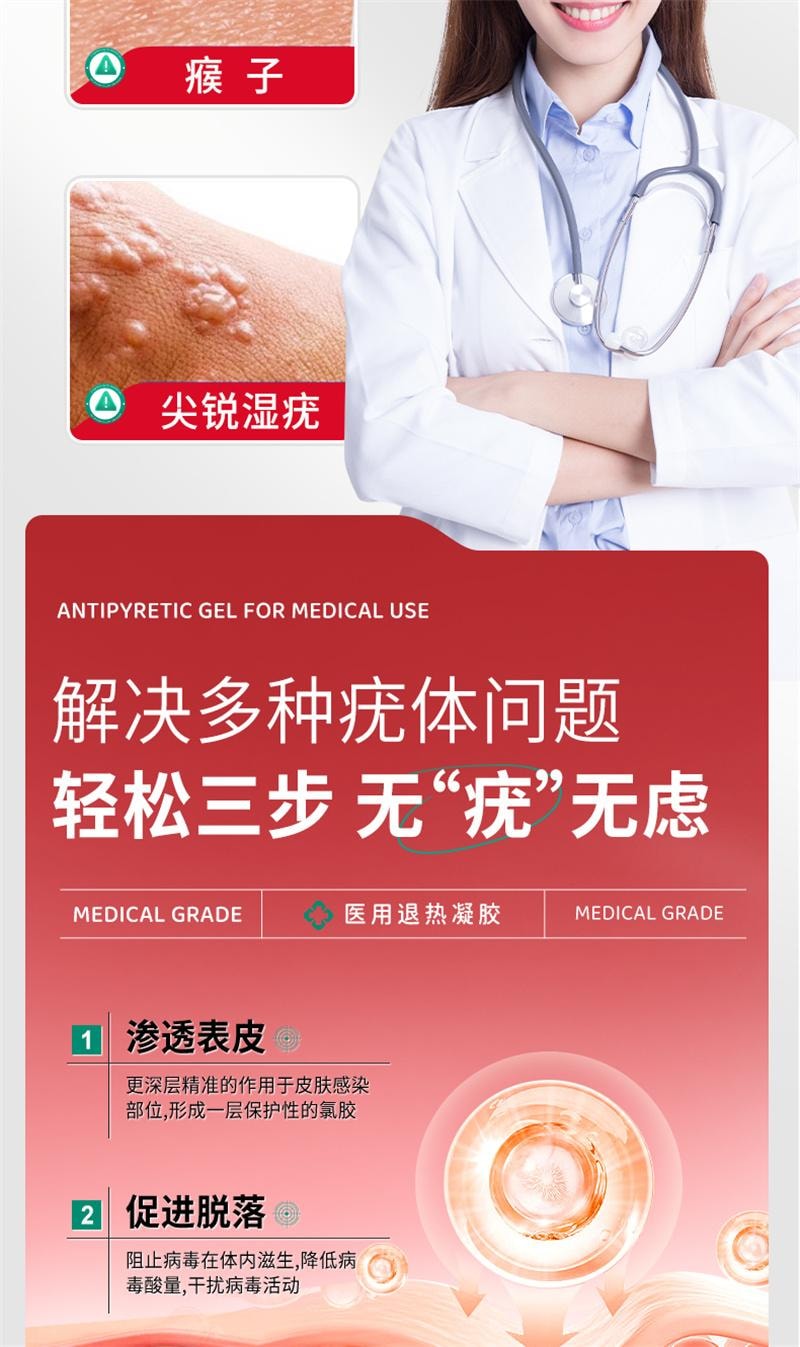 【中国直邮】 北京同仁堂 扁平疣软膏 医用去疣神器去除丝状疣瘊小肉粒一抹灵无忧祛疣型凝胶 20g