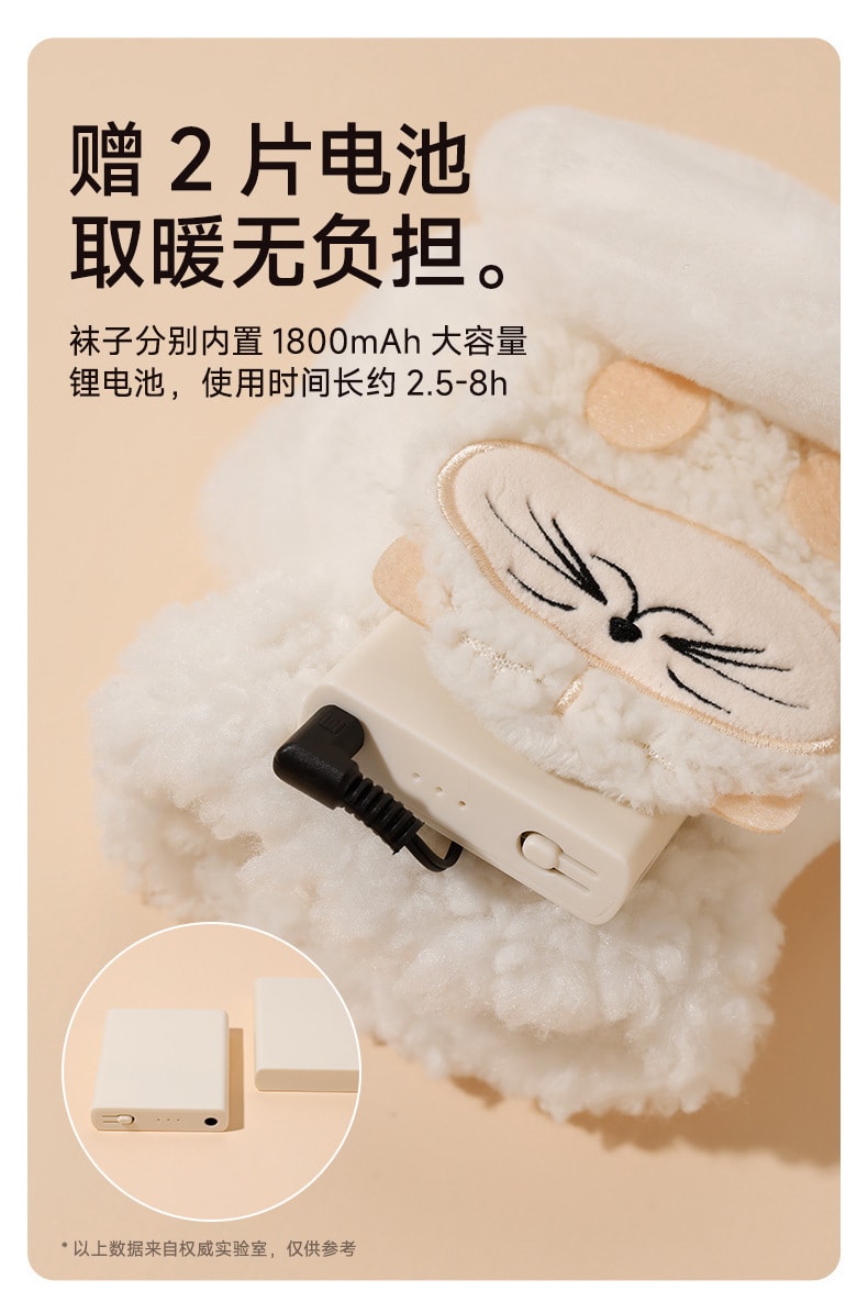 【中国直邮】 亲太太 发热手套usb充电式冬季新款女士骑行智能卡通暖手宝保暖神器  喜羊蓝白(办公半指款)