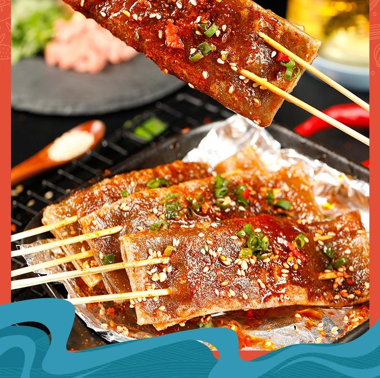 【中國直郵】 蜀風雅香 味古蜀 燒烤苕皮 重慶四川特產 整張苕皮 燒烤 大張粉皮 家用配料12片/3袋 140g*3