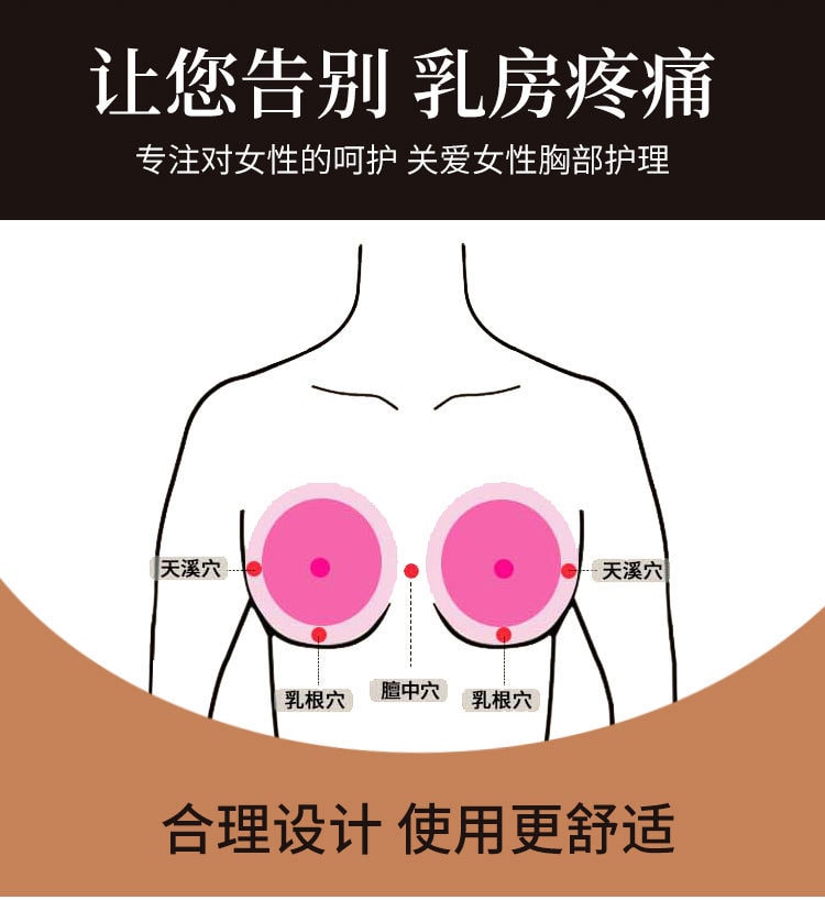 【中國直郵】漢傳良方 乳房貼乳房腫塊漲痛貼 4貼/盒