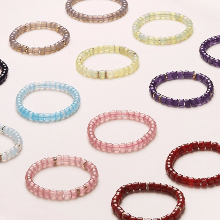 十二月精选 多宝能量水晶玛瑙手串 直切素圈手链 怦然心动 草莓晶  1串 招引良缘 催化爱情