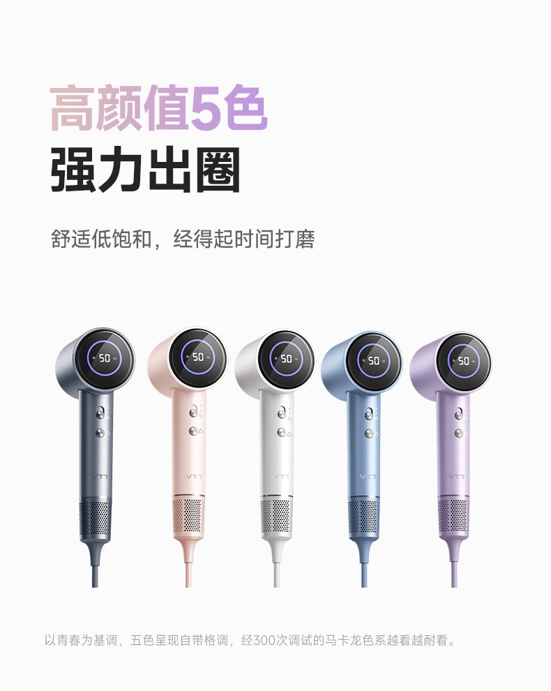 【中国直邮】VTT  110V美规高速吹风机大风力吹风筒电吹风家用负离子吹风机  灰色