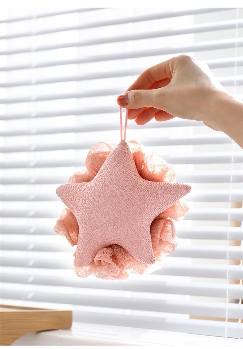 FaSoLa 沐浴球女可爱浴花大号搓澡巾两用高档起泡不散超柔软洗澡球 白色1个