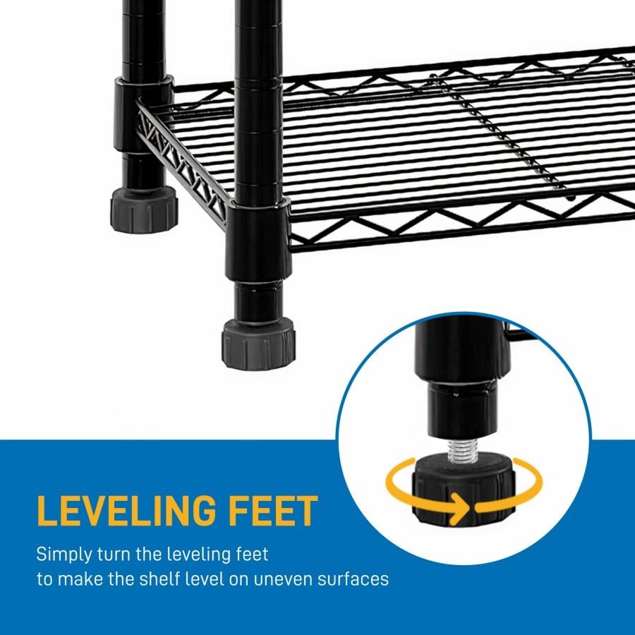 【美國現貨 本土直郵】 美國 法提娜 四層-金屬置物架 不帶輪 黑色噴塑 塑膠塗層 開放設計 收納 廚房 黑色 1個【收納神器 租屋必備】