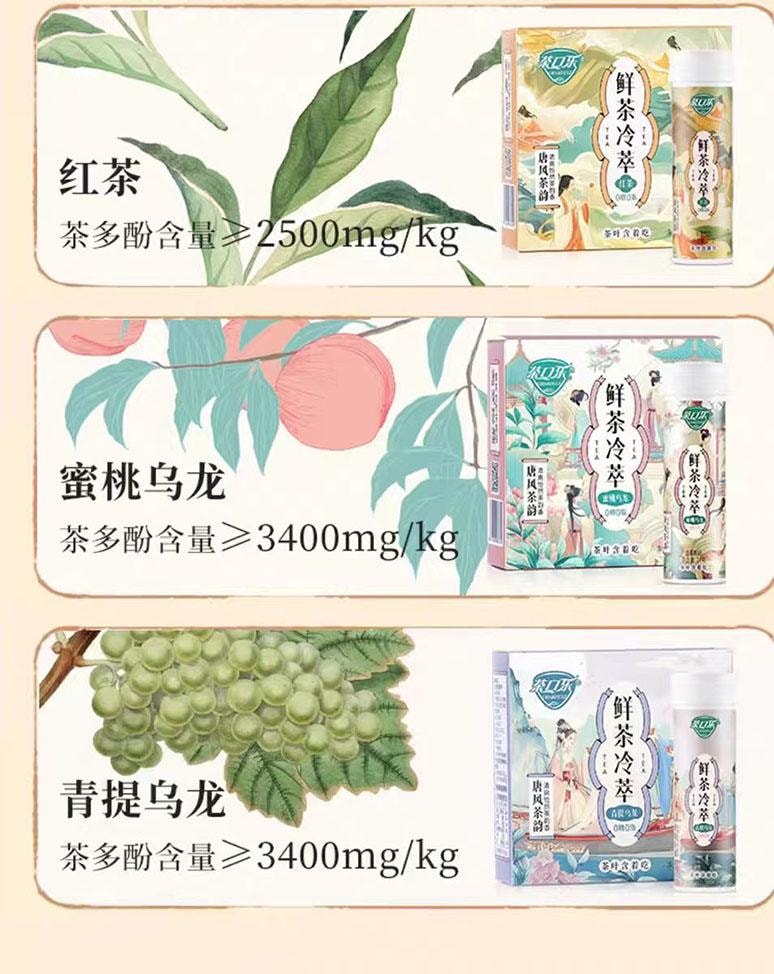【中国直邮】 茶口乐 鲜茶冷萃茶含片 缤纷全家桶 135g*1盒