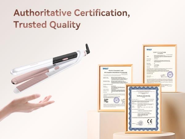 【美国现货】  MAXGROOM 双层直发卷发器 三功能合一 直发卷发玉米卷 210°C恒温加热 白色 53W