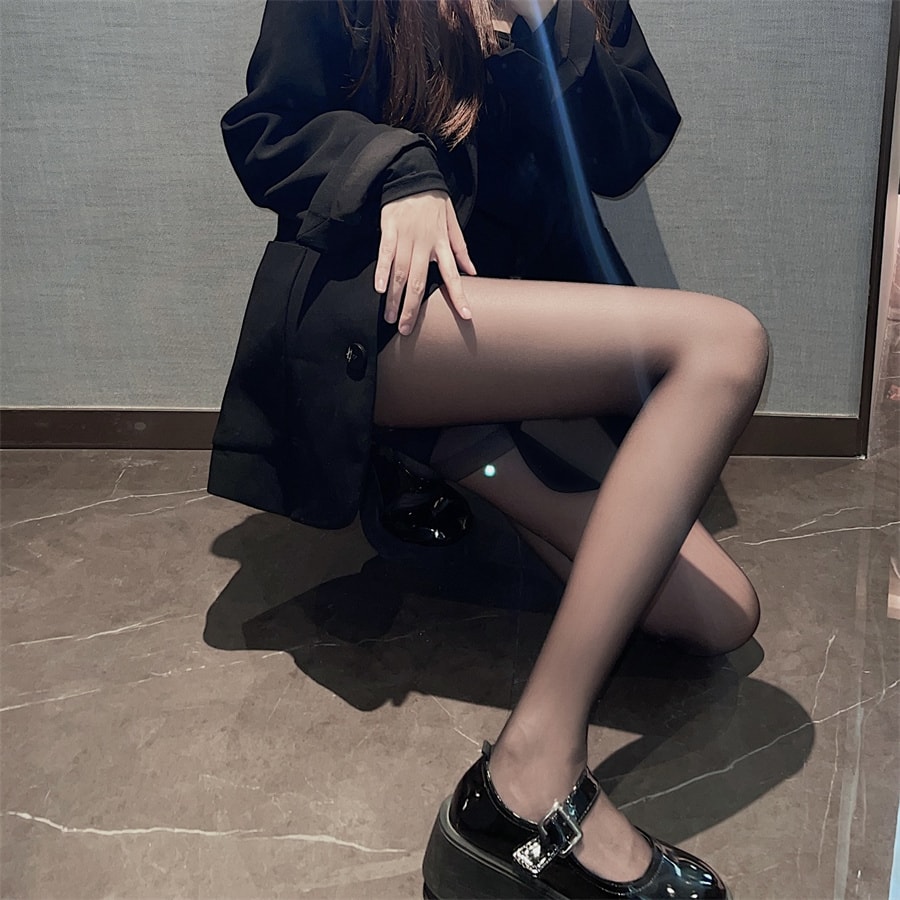 【中國直郵】ANG3 黑色絲襪 薄款 加檔透明ins性感女士JK襪子褲襪